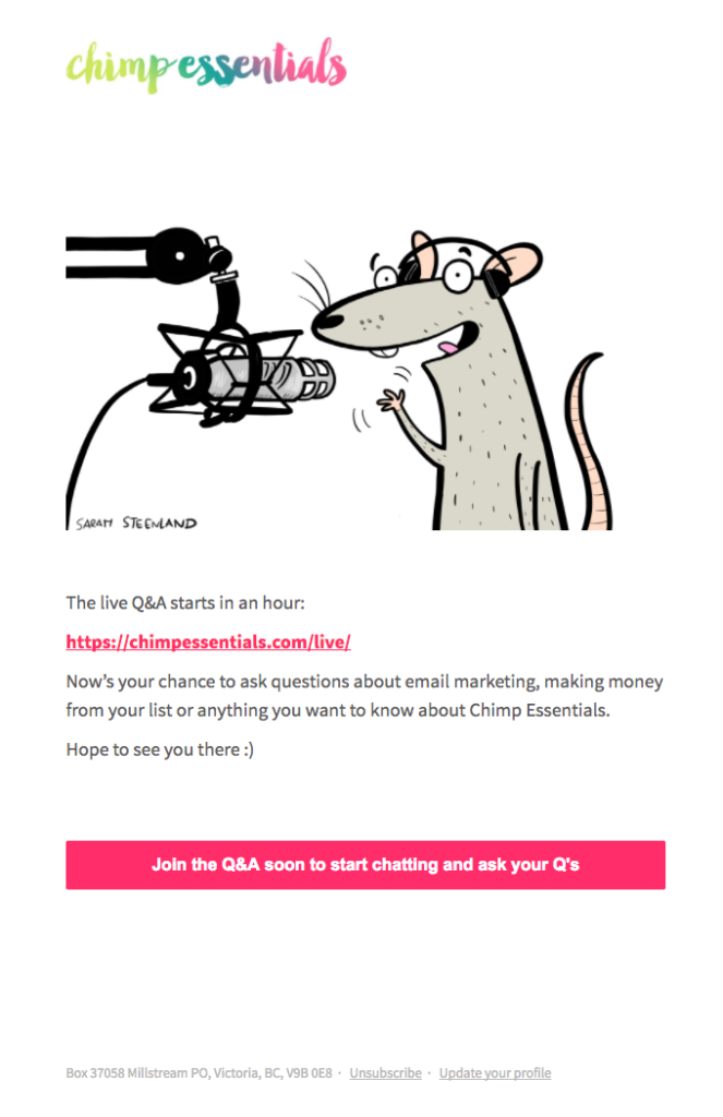 Mailchimp Erinnerungs-E-Mail